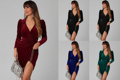 Sexy Velvet Loose Dress for Autumn & Winter