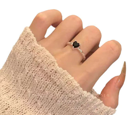 Sterling Silver Black Zirconia Elegance Ring