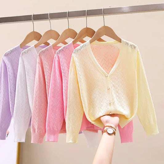 Kids' UV Protection Knit Cardigan