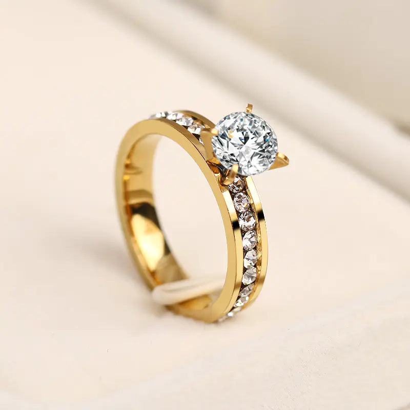 Geometric Diamond-Style Ring