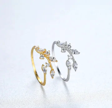 Fresh Flower Adjustable Zircon Ring