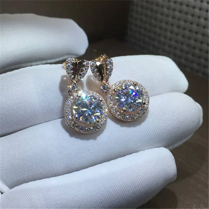 Elegant Heart-Shaped Zirconia Earrings