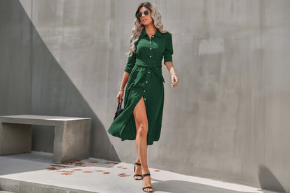 Chic Belted Shirt Dress for Women