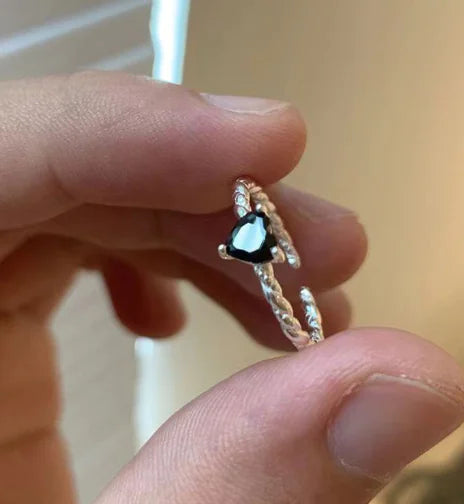 Sterling Silver Black Zirconia Elegance Ring